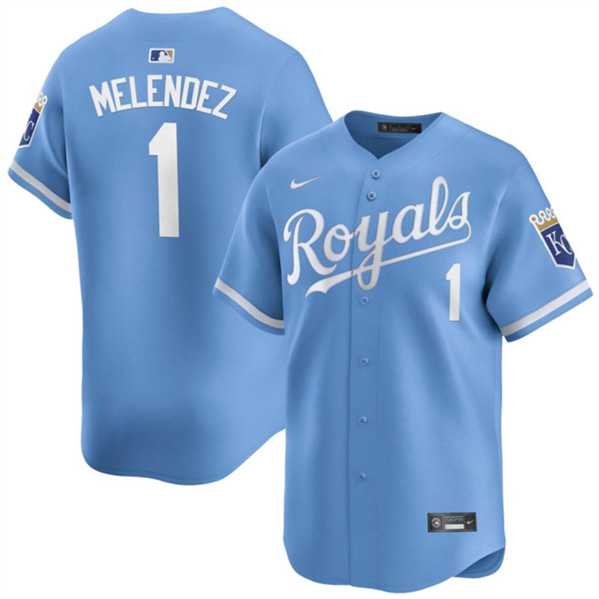 Mens Kansas City Royals #1 MJ Melendez Light Blue Alternate Limited Stitched Baseball Jersey Dzhi